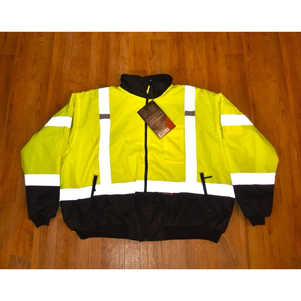 Majestic 5X 75-1313 High Visibility Bomber Jacket ANSI Class 3 Type R Waterproof